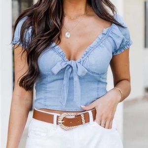 NEW WITH TAGS Denim Corset Crop Top